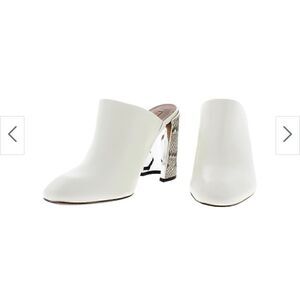 BCBG Max Azria Women's Leather Snake Mule Heels